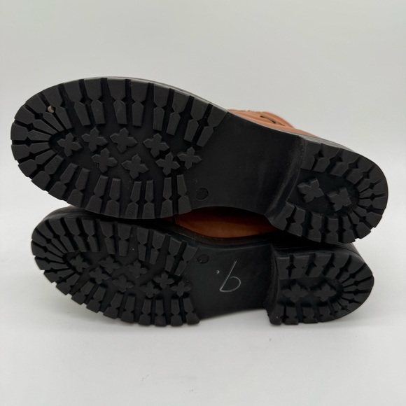 SoftWalk Everett Brown Leather Lace Up Zip Combat Boot Size 9 M - Picture 8 of 11